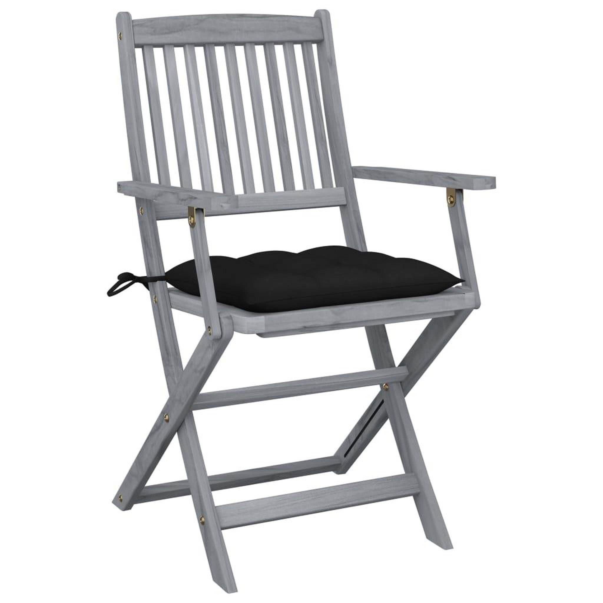 Voir la diapositive 2 : VIDAXL Chaises pliables d'exterieur lot de 2 et coussins Bois d'acacia