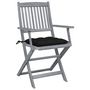 Voir la diapositive 2 : VIDAXL Chaises pliables d'exterieur lot de 2 et coussins Bois d'acacia