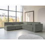 Voir la diapositive 2 : BEST MOBILIER Felix - canapé modulable d'angle gauche 5 places en tissu texturé