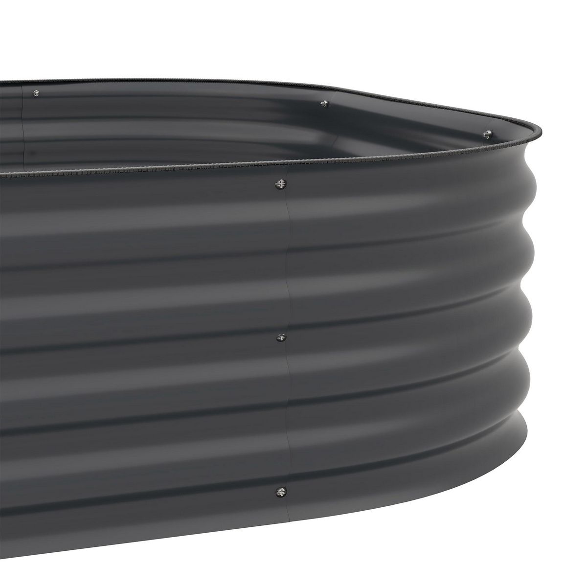 OUTSUNNY Carré potager jardinière 3 niveaux tôle acier ondulée gris