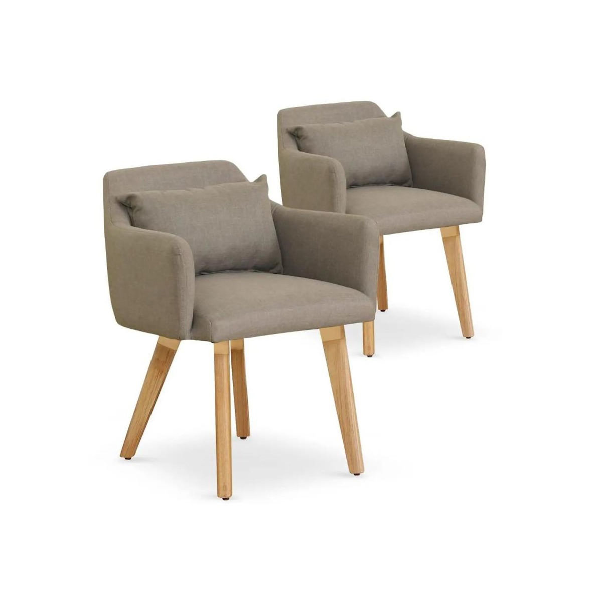 Paris Prix Lot de 2 Fauteuils Scandinave  Alan  70cm Taupe