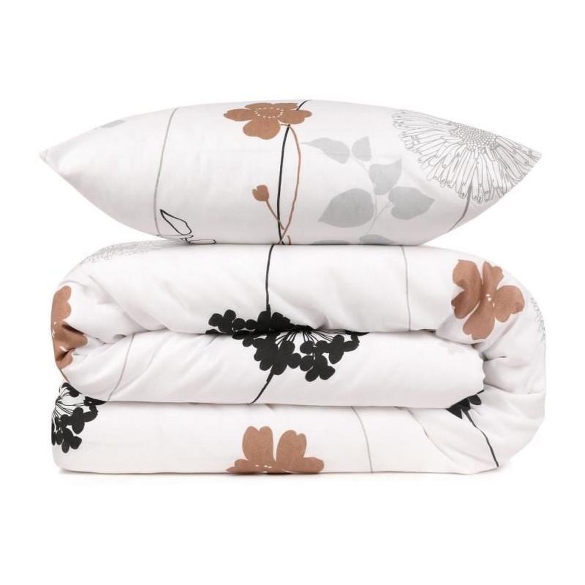 Voir la diapositive 3 : GENERIQUE Parure de lit - 1 housse de couette 220 x 240 cm + 2 taies d'oreiller 60 x 60 cm - 65% coton, 35% polyester - Blanc