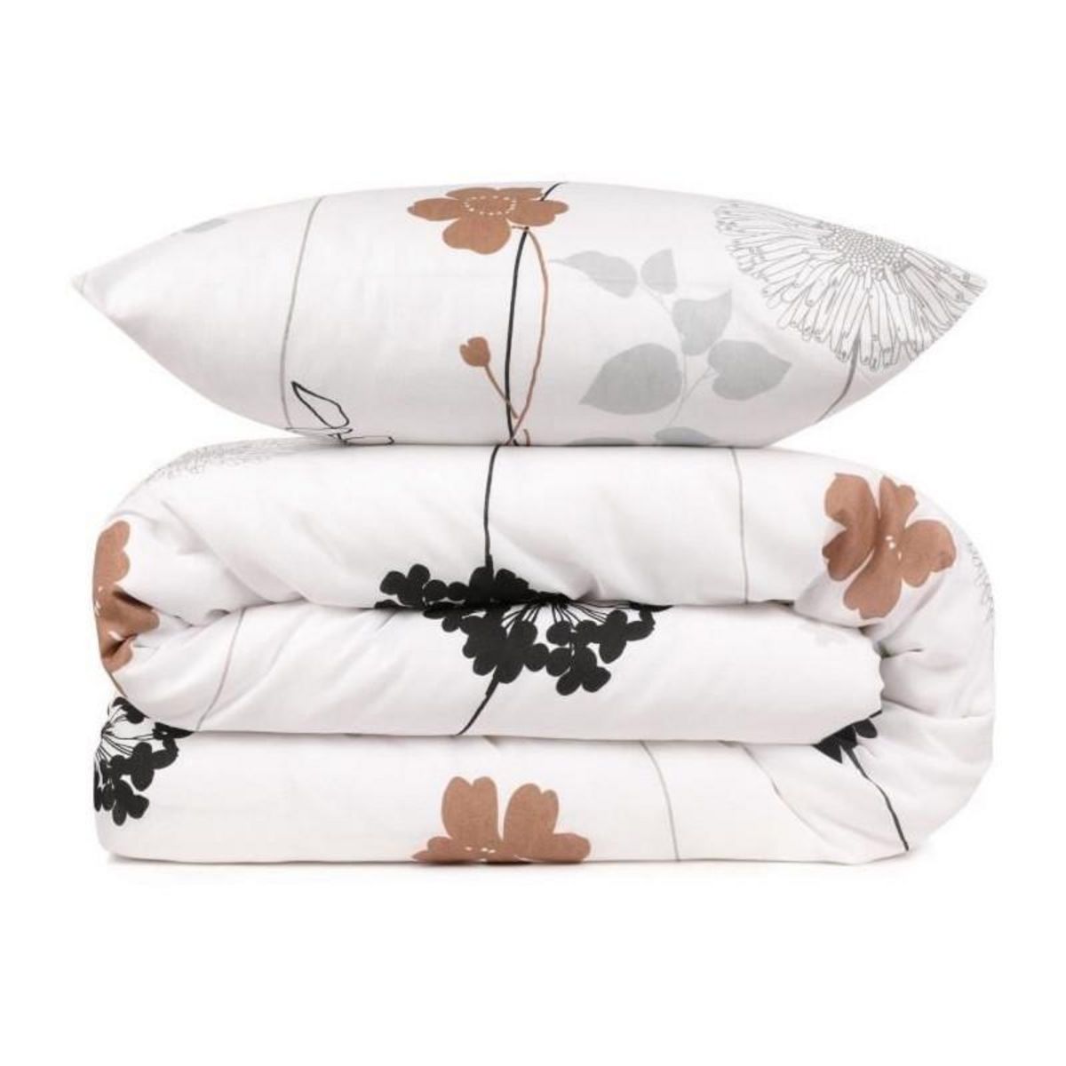 GENERIQUE Parure de lit - 1 housse de couette 220 x 240 cm + 2 taies d'oreiller 60 x 60 cm - 65% coton, 35% polyester - Blanc