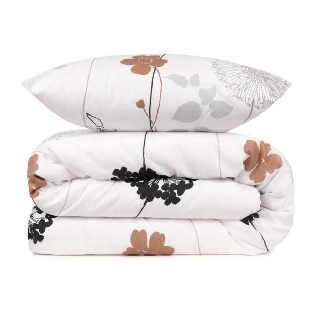 GENERIQUE Parure de lit - 1 housse de couette 220 x 240 cm + 2 taies d'oreiller 60 x 60 cm - 65% coton, 35% polyester - Blanc