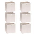 FIVE Lot de 6 boîtes de rangement ARCHE - L. 31 x l. 31 x H. 31 cm - Beige