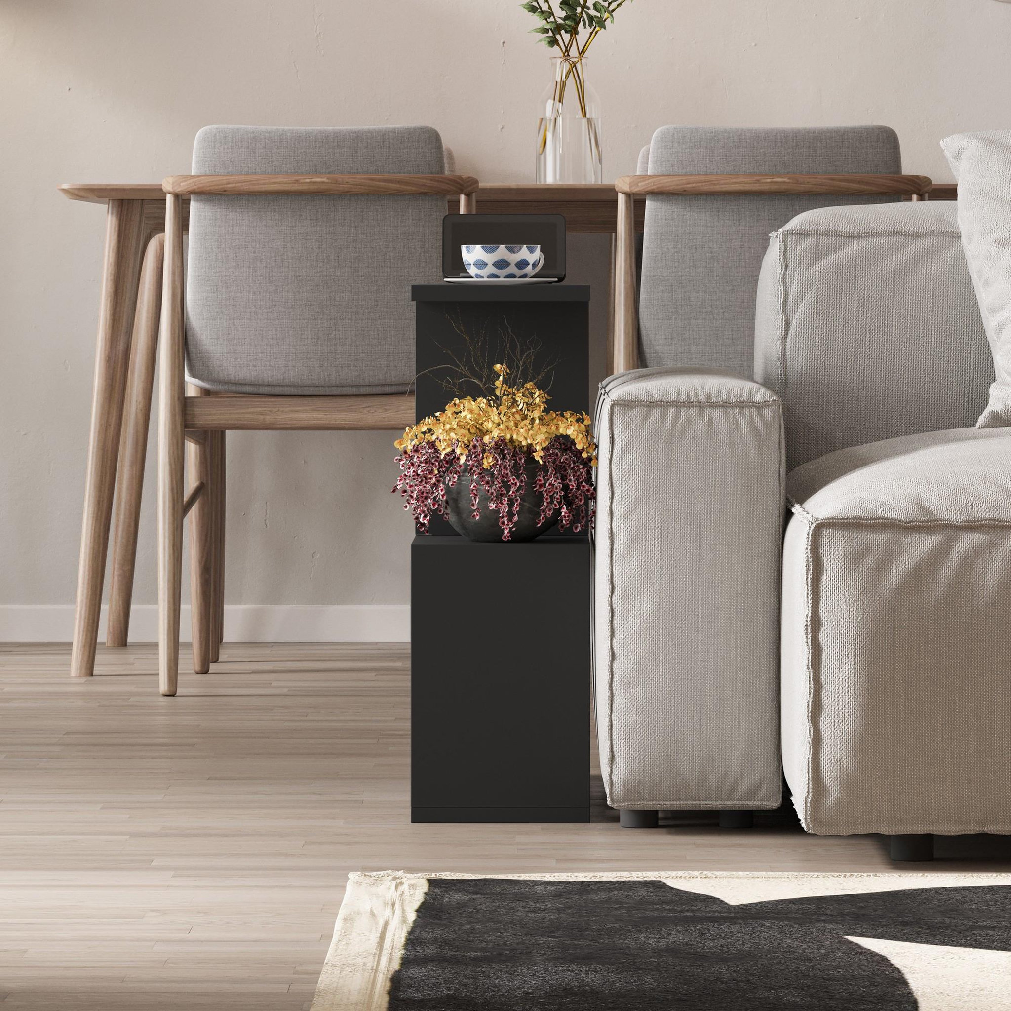 Voir la diapositive 3 : Habitat et Jardin Table d'appoint en bois  Homemania  - 60 x 20 x 60 cm - Noir