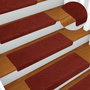 Voir la diapositive 1 : VIDAXL Tapis de marches d'escalier 10pcs Bordeaux 65x21x4cm Aiguillete