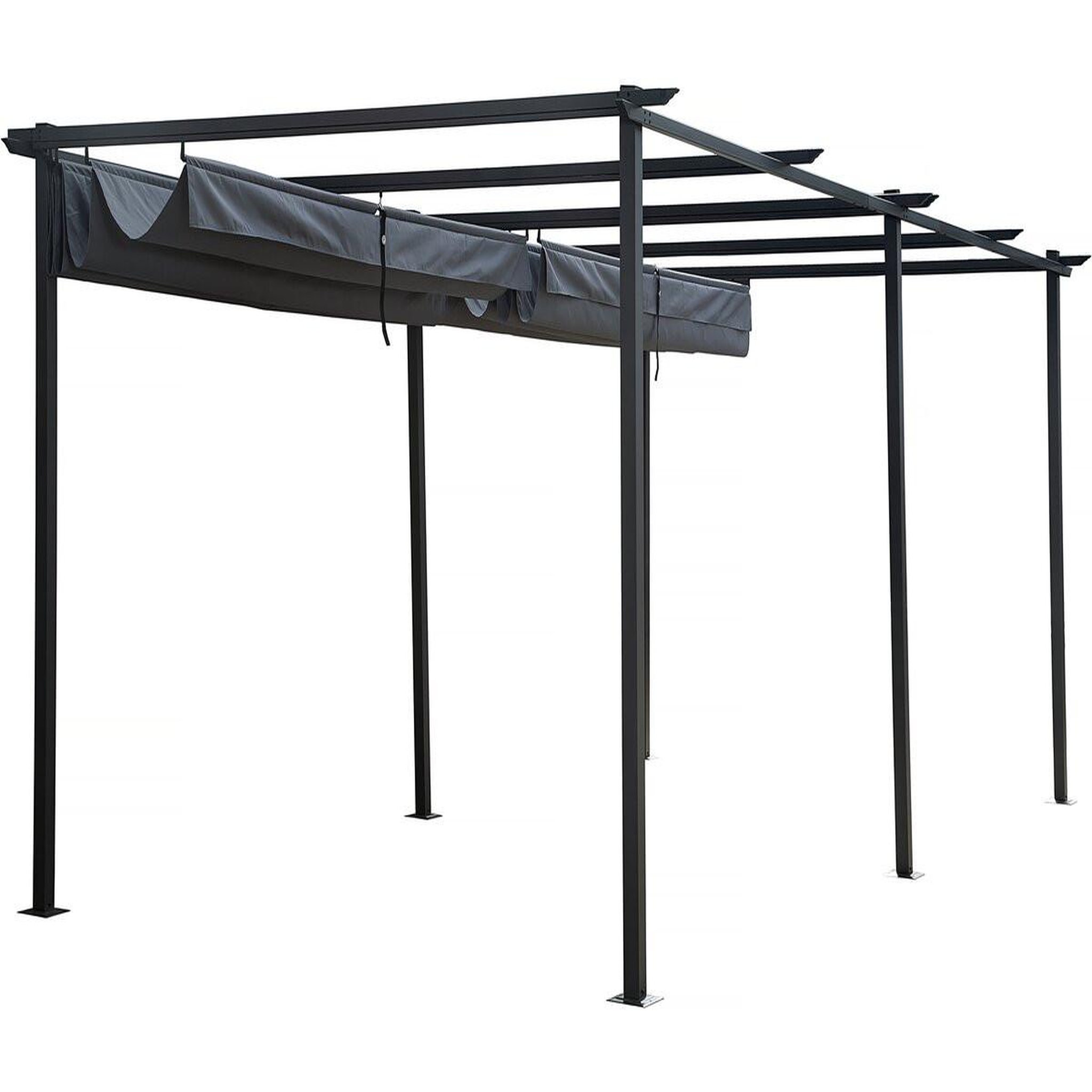 Voir la diapositive 3 : Habitat et Jardin Pergola en métal avec toit rétractable - 3 x 6 m - anthracite