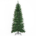 HOMCOM Sapin de Noël artificiel Ø 91 x 210H cm 865 branches épines imitation Nordmann grand réalisme vert