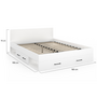 Voir la diapositive 5 : ID MARKET Lit double MINEA avec tiroirs + niches de rangement + tête de lit et sommier 140 x 190 cm blanc