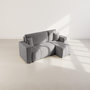 Voir la diapositive 3 : BEST MOBILIER Nicole - canapé d'angle réversible 4 places convertible avec coffre en tissu
