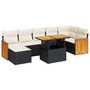 Voir la diapositive 2 : VIDAXL Salon de jardin avec coussins 8 pcs noir resine tressee acacia