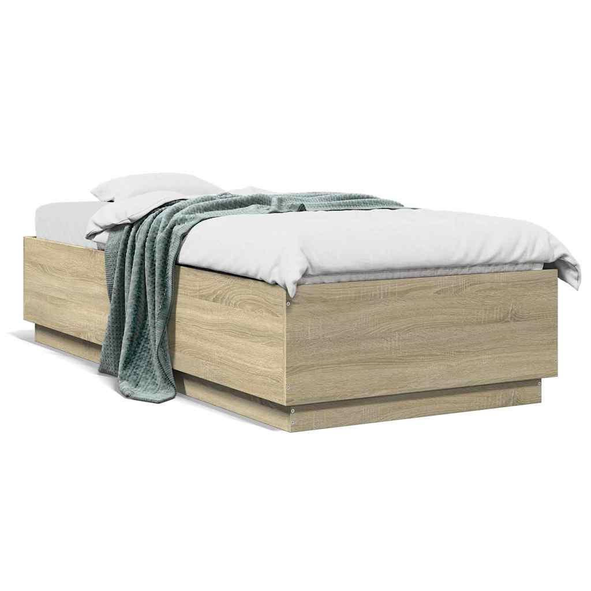 Voir la diapositive 2 : VIDAXL Cadre de lit sans matelas chene sonoma 100x200 cm