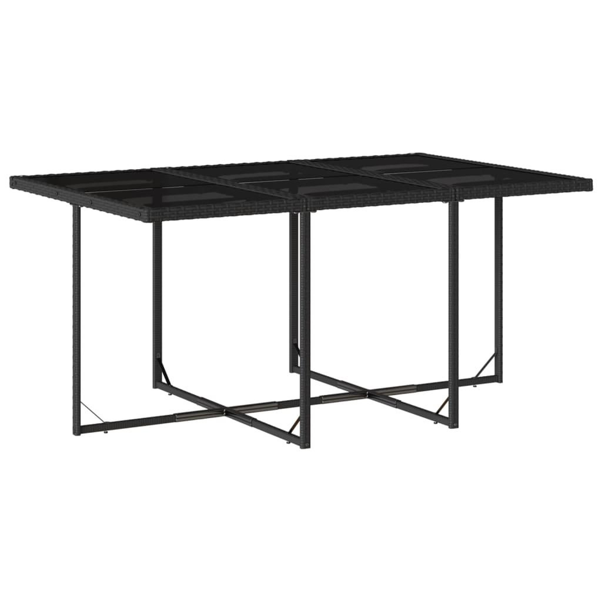 Voir la diapositive 4 : VIDAXL Ensemble a manger de jardin coussins 7pcs Noir Resine tressee