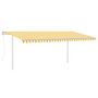 Voir la diapositive 2 : VIDAXL Auvent automatique capteur de vent et LED 5x3,5m Jaune et blanc