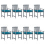 Voir la diapositive 1 : VIDAXL Chaises de jardin et coussins lot de 8 Bois acacia solide Gris