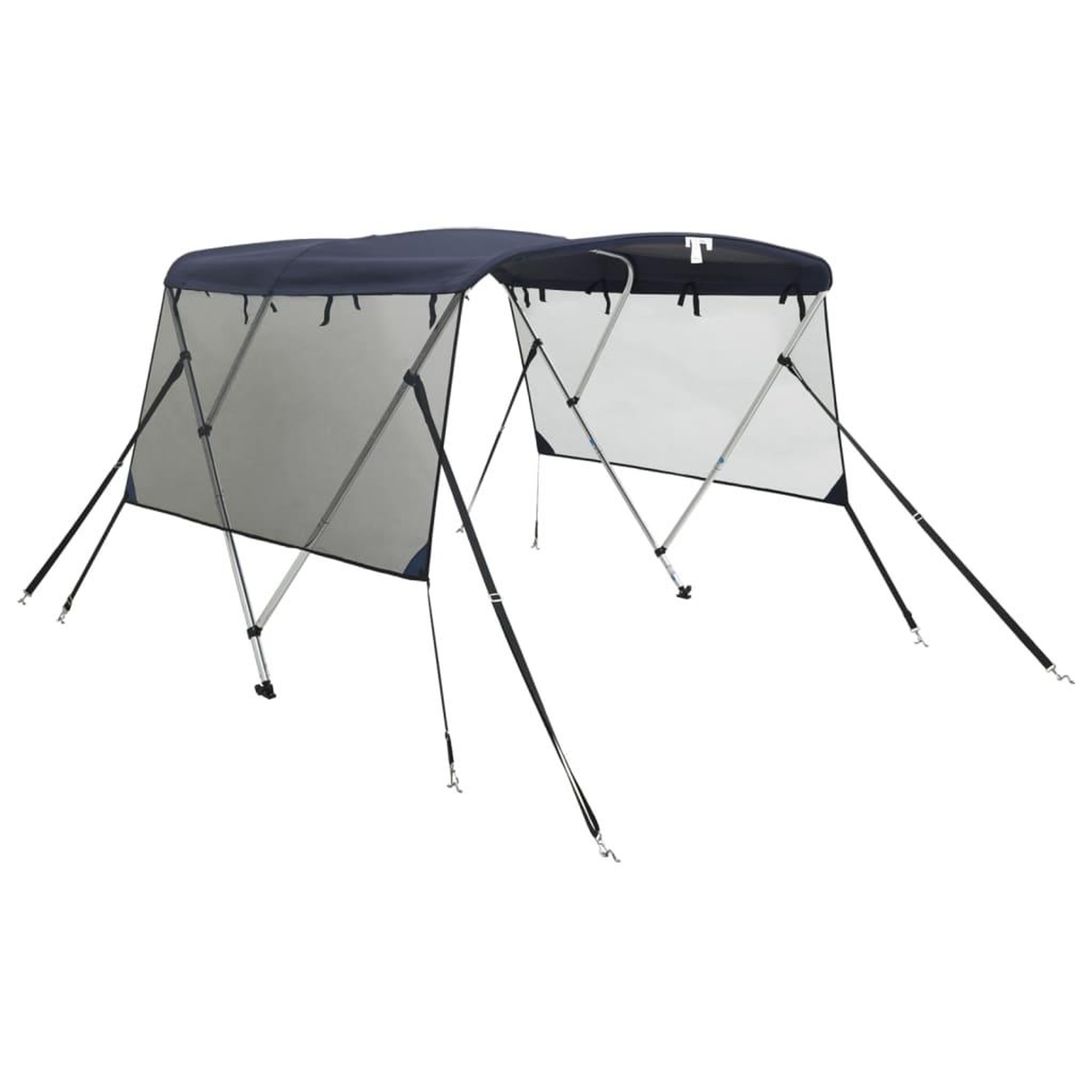 Voir la diapositive 2 : VIDAXL Toit bimini a 3 arceaux parois en maille 183x(170-182)x137 cm