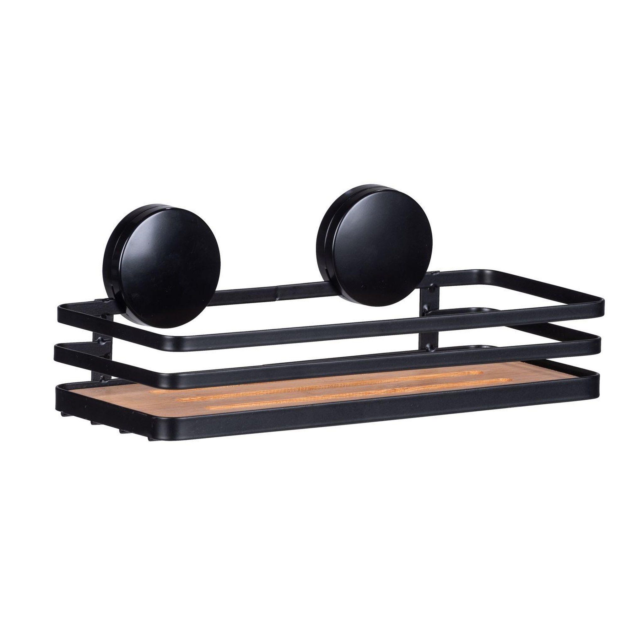 Wenko Support mural static-loc collection alba pour salle de bain - noir et bois