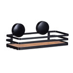 Wenko Support mural Static-Loc collection Alba pour salle de bain - Noir et bois