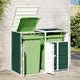 Voir la diapositive 3 : VIDAXL Rangement a roulettes pour poubelles pour deux bacs acier