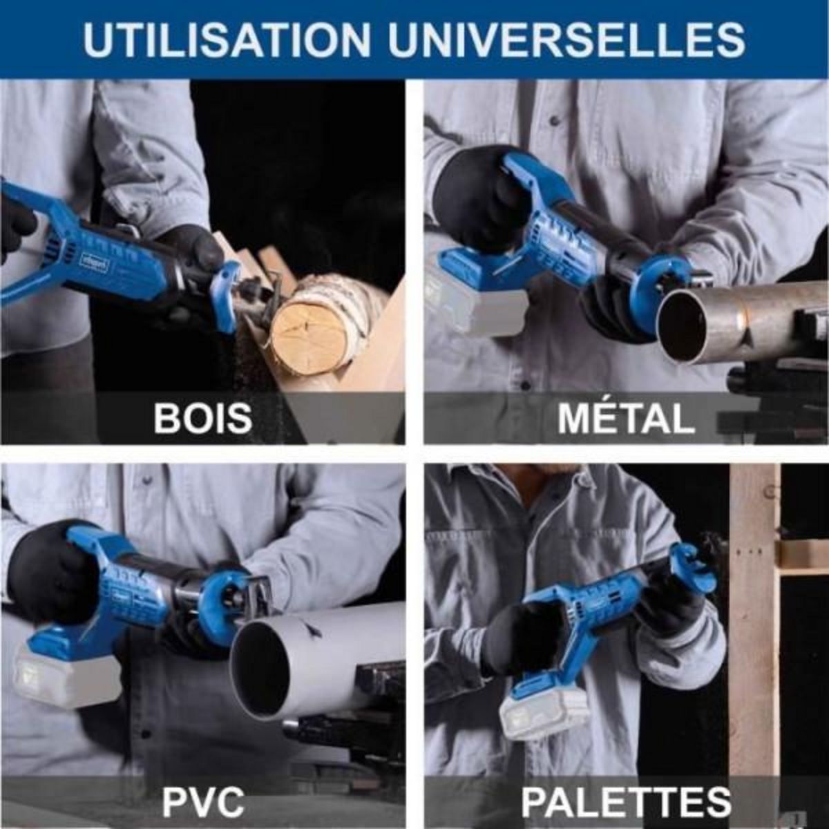 SCHEPPACH Scie sabre sans fil C-RS100-X - coupe max 115mm tous matériaux + 1 lame - SCHEPPACH 20V IXES - sans batterie ni chargeur