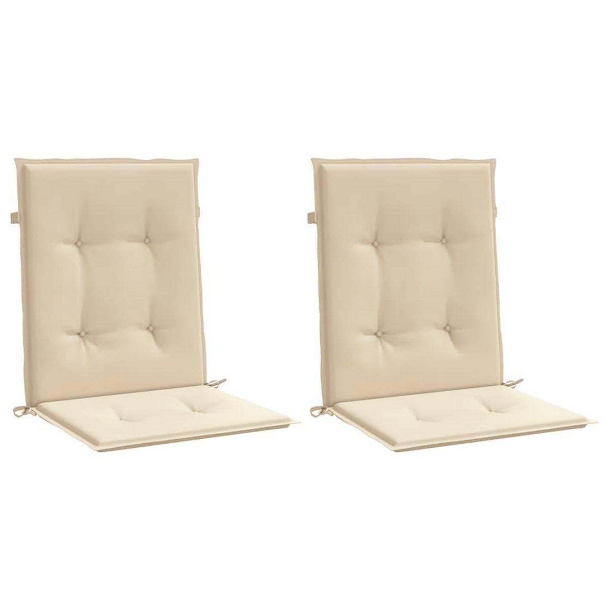 VIDAXL Coussins de chaise de jardin a dossier bas lot de 2 beige