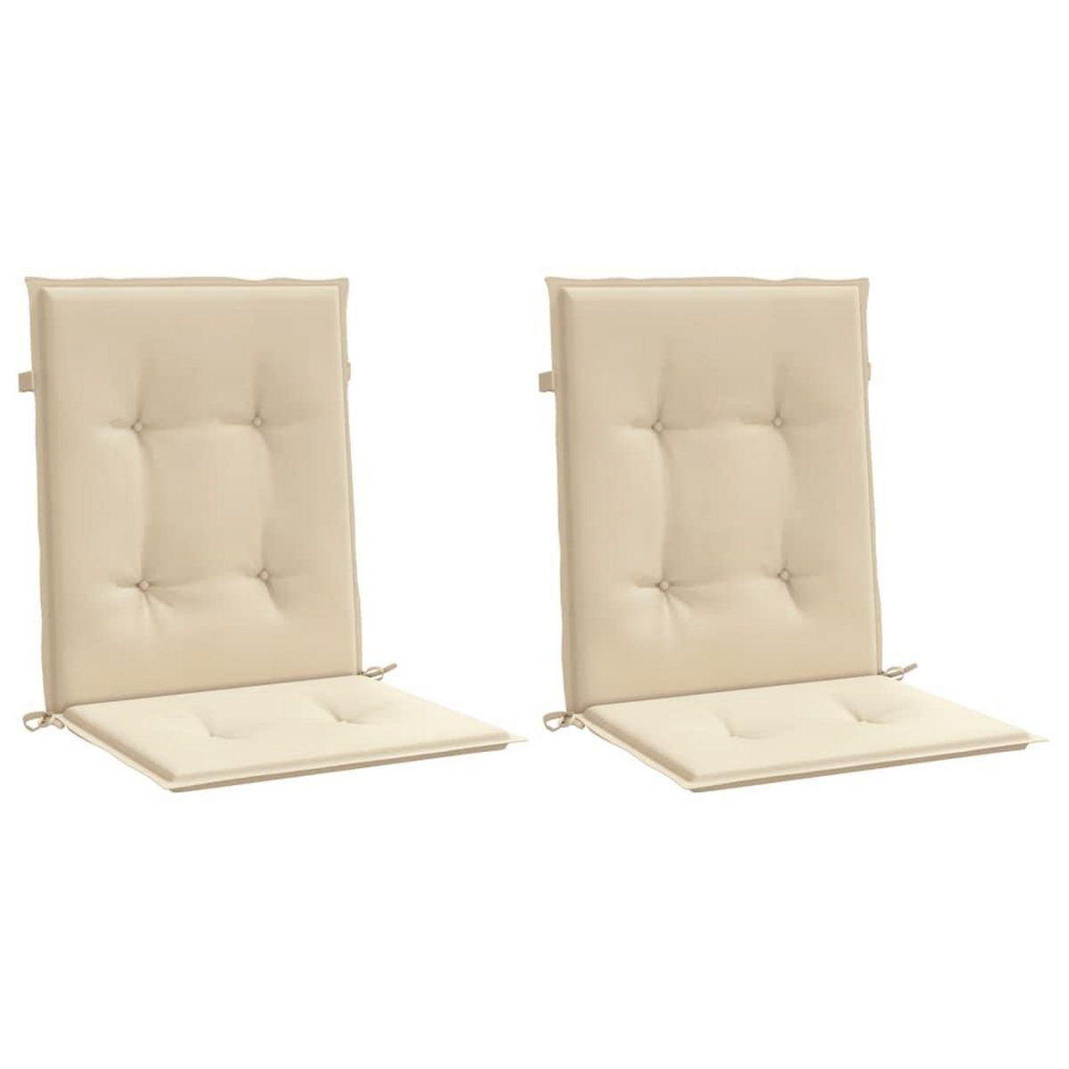 VIDAXL Coussins de chaise de jardin a dossier bas lot de 2 beige