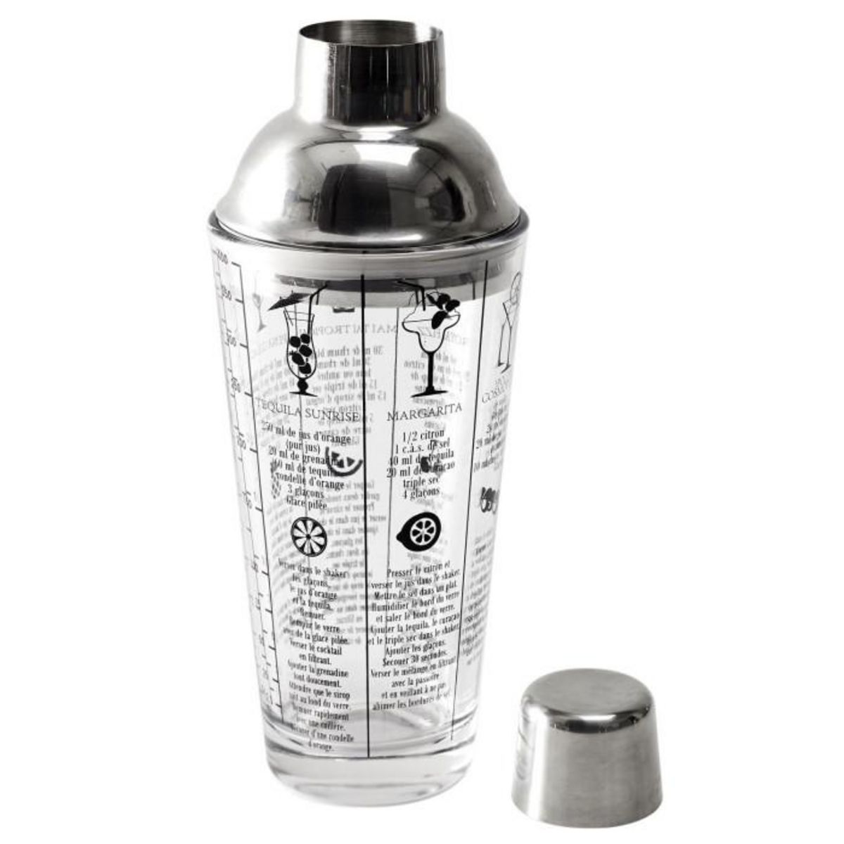 Paris Prix Shaker Cocktail Verre  Recettes  450ml Transparent