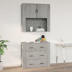 VIDAXL Armoire murale Gris beton 80x33x80 cm Bois d'ingenierie
