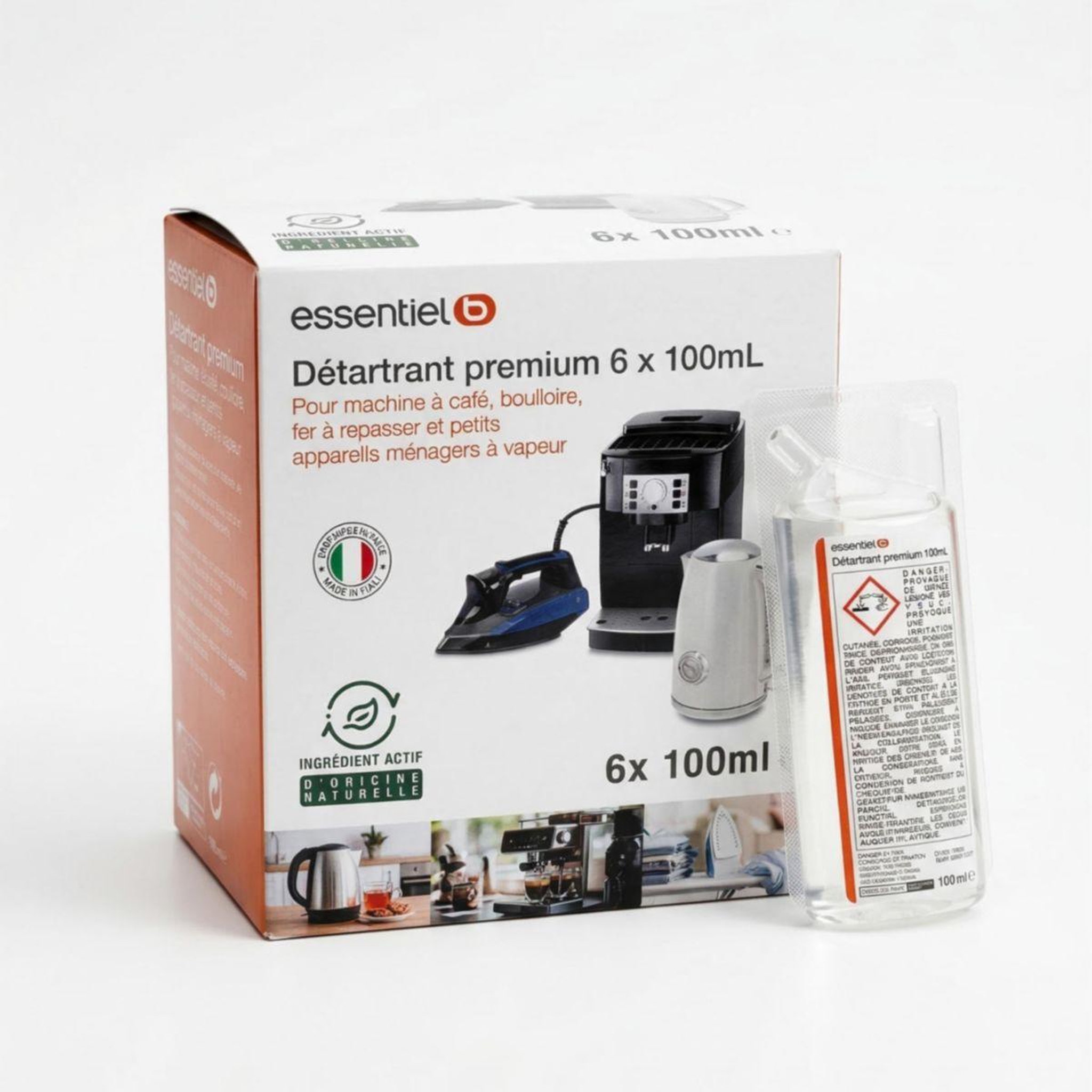 ESSENTIEL B Détartrant premium 6x100ml - idéal expresso broyeur - efficace contre le calcaire