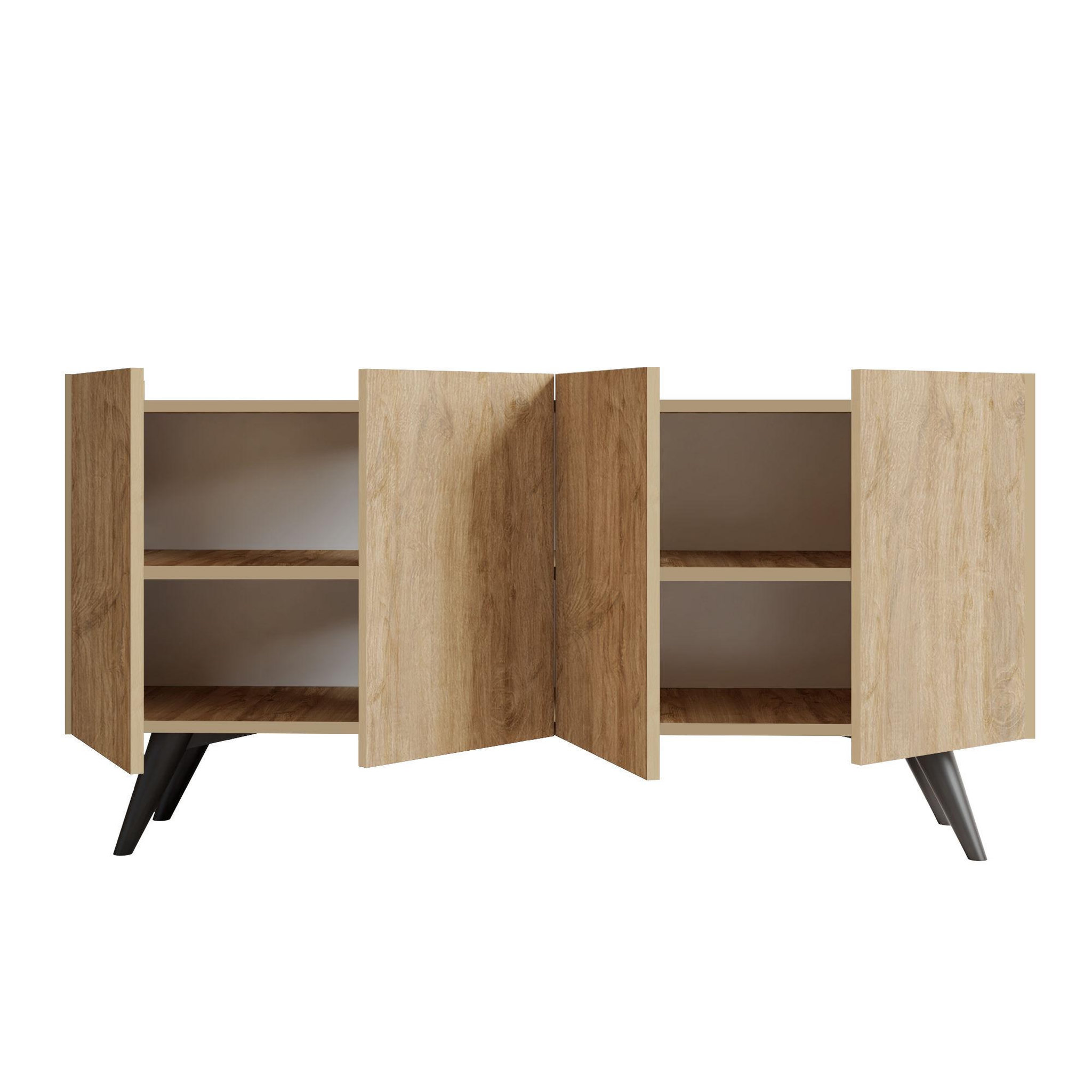 Voir la diapositive 4 : Habitat et Jardin Buffet en bois  Pekin  - 150 x 40 x 76 cm - Marron