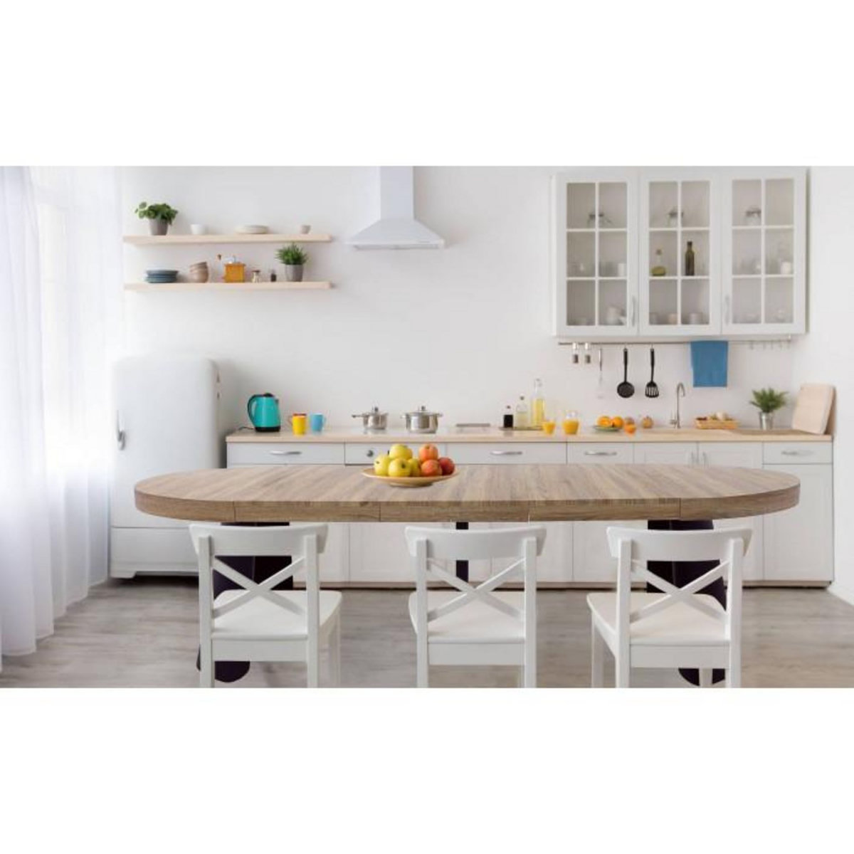 Paris Prix Table de Repas Extensible  Darcy  110-260cm Noir & Chêne