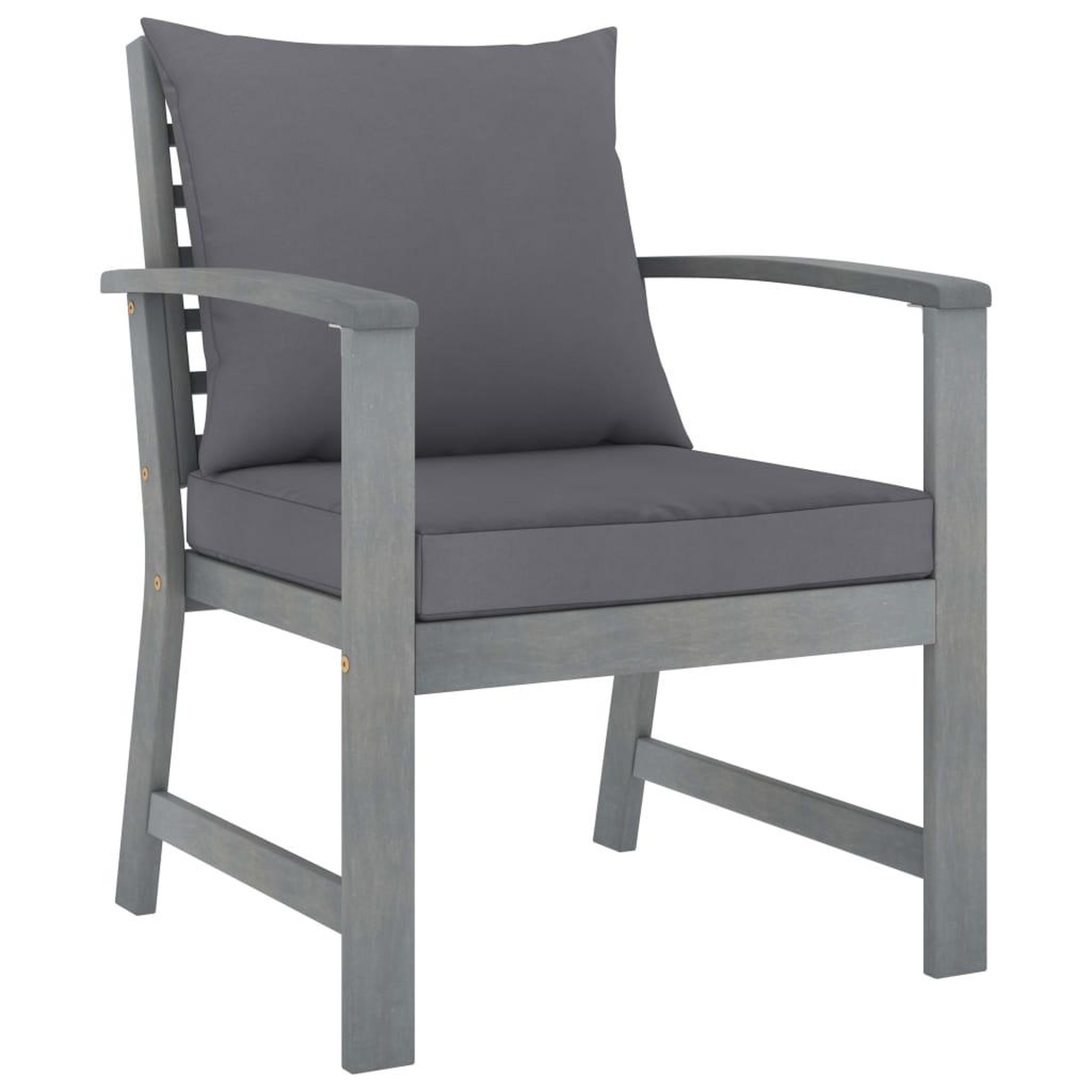 Voir la diapositive 4 : VIDAXL Salon de jardin 5 pcs avec coussin Bois d'acacia solide Gris