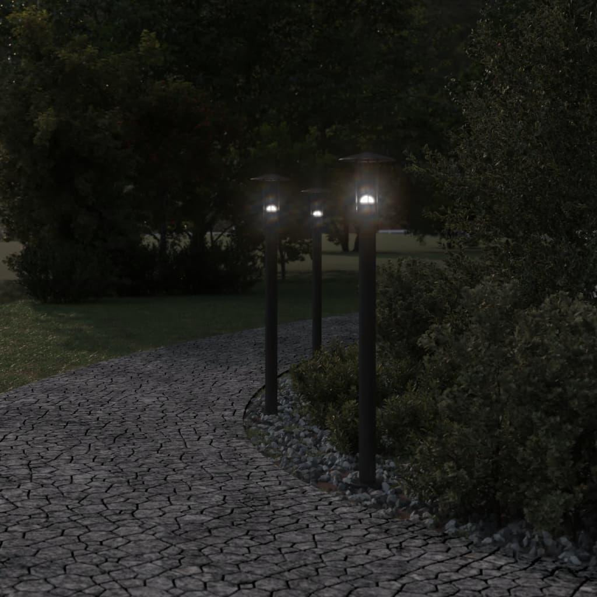 Voir la diapositive 3 : VIDAXL Lampadaire d'exterieur noir 100 cm acier inoxydable