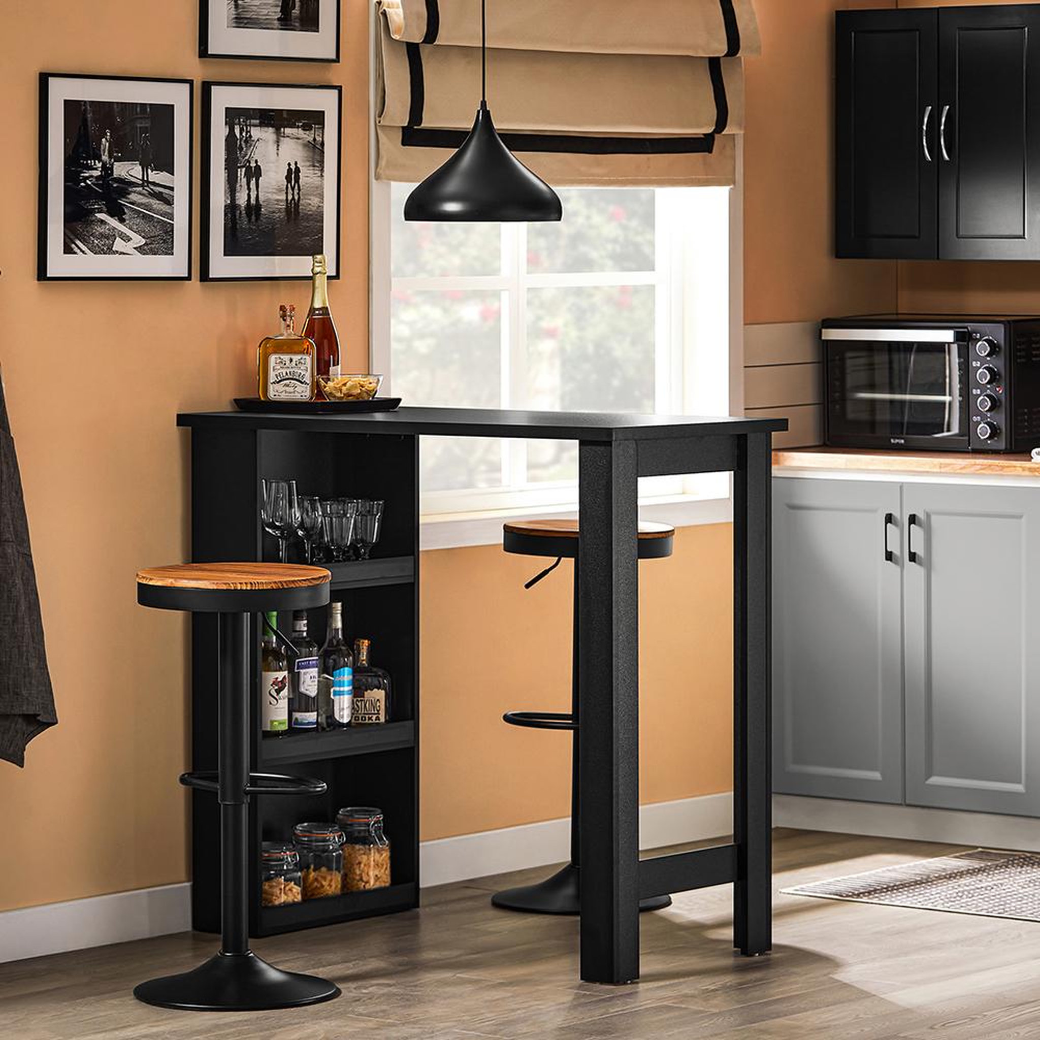 Voir la diapositive 2 : SOBUY SoBuy - Table Bar à 2 étagères - Industriel - FWT17-II