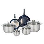 ELO Ensemble de 2 Poêles de cuisson 20 et 24 cm et 4 faitouts 12, 16, 20 et 24 cm Elo Prima Brillant