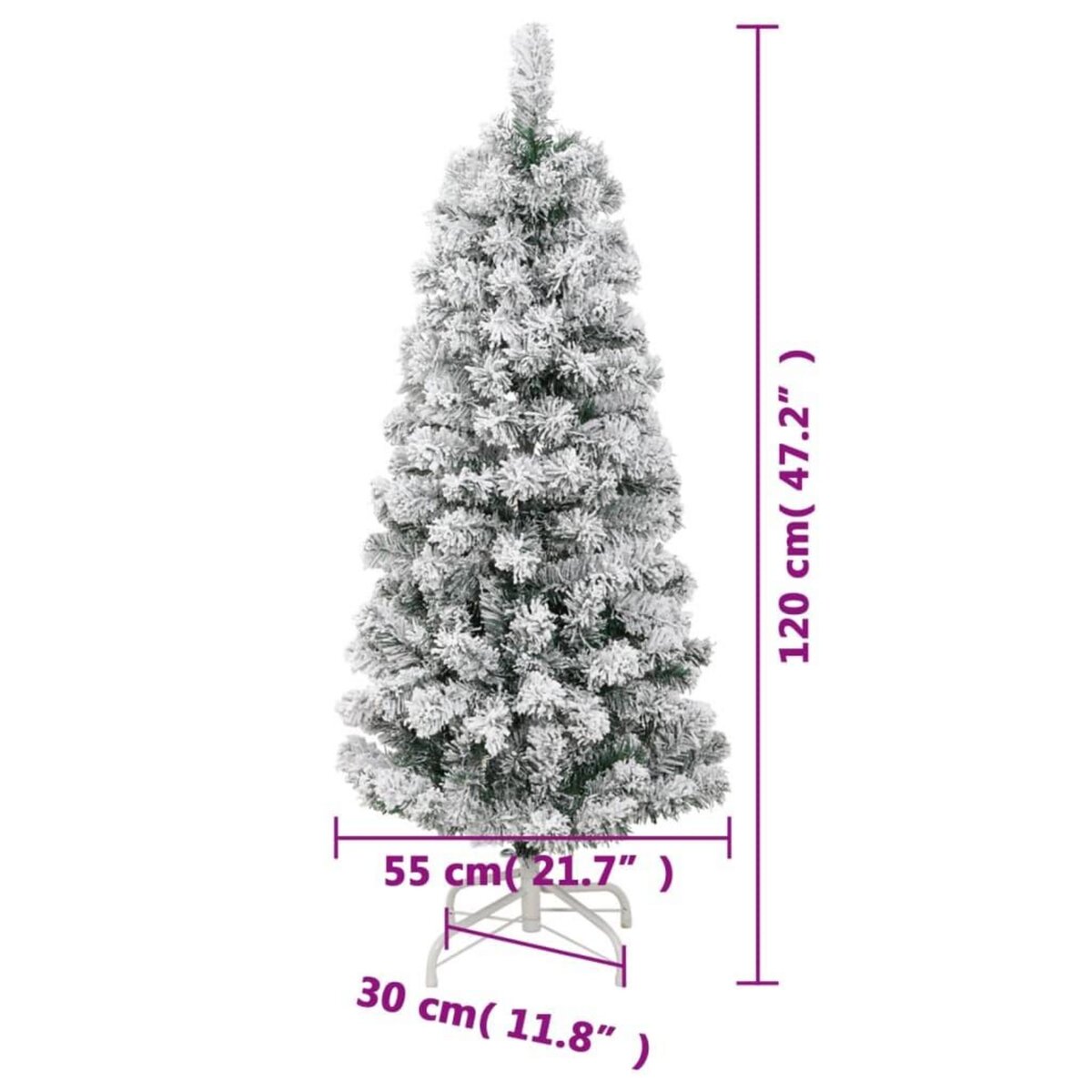 VIDAXL Sapin de Noël artificiel a charnieres avec neige floquee 120 cm