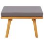 Voir la diapositive 2 : VIDAXL Repose-pied de jardin avec coussin 60x60x29 cm Bois d'acacia