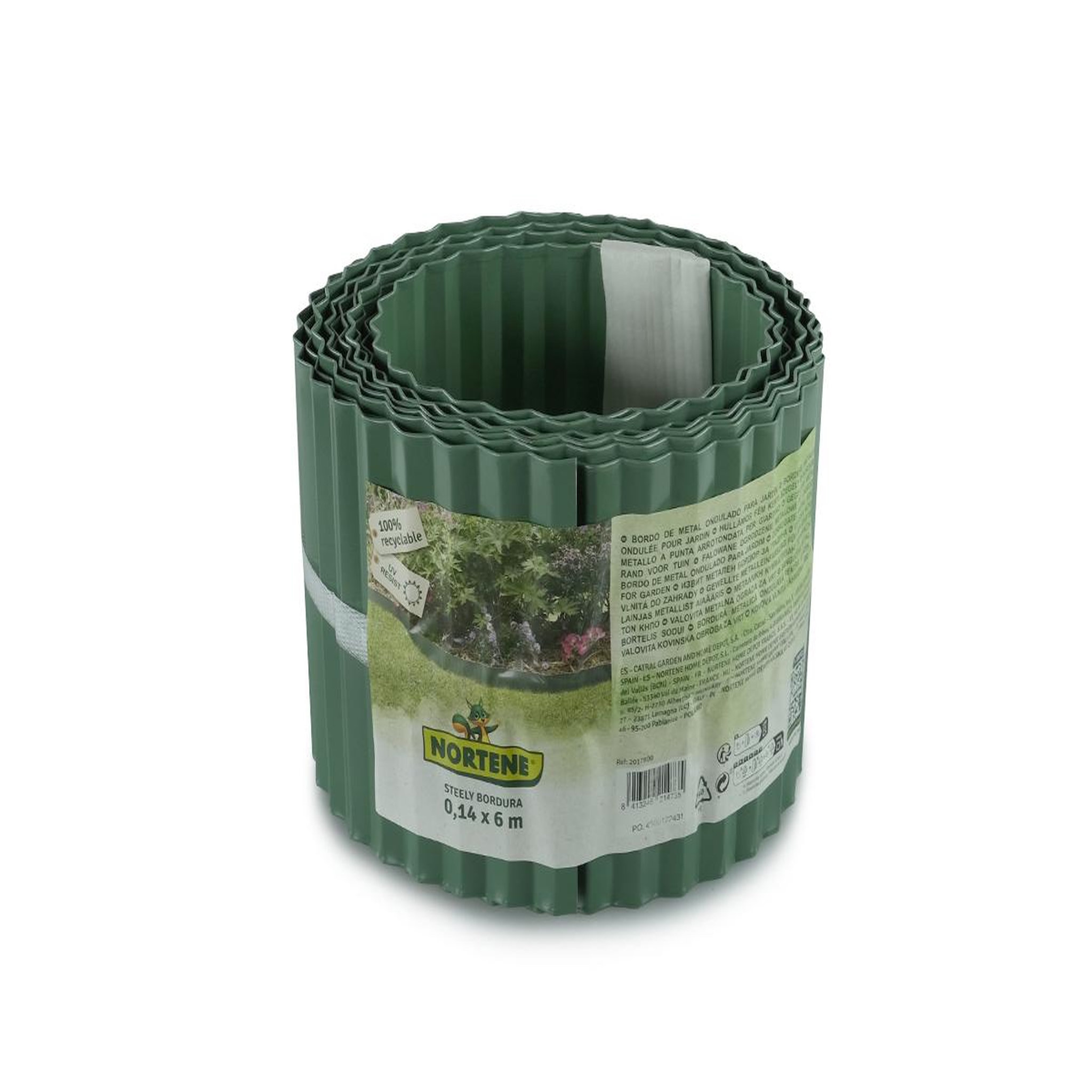 Nortene Bordure acier steely bordura - vert - 0,14 x 6 m