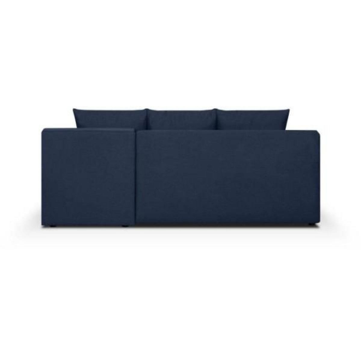 MARKET24 TEIJO Canapé d'angle convertible - Tissu bleu foncé - L 197 x P 91/132 x H 82 cm