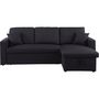 Voir la diapositive 4 : Habitat et Jardin Canapé d'angle convertible/ réversible  Alain  - 221 x 145 x 85 cm - 3 places - Noir