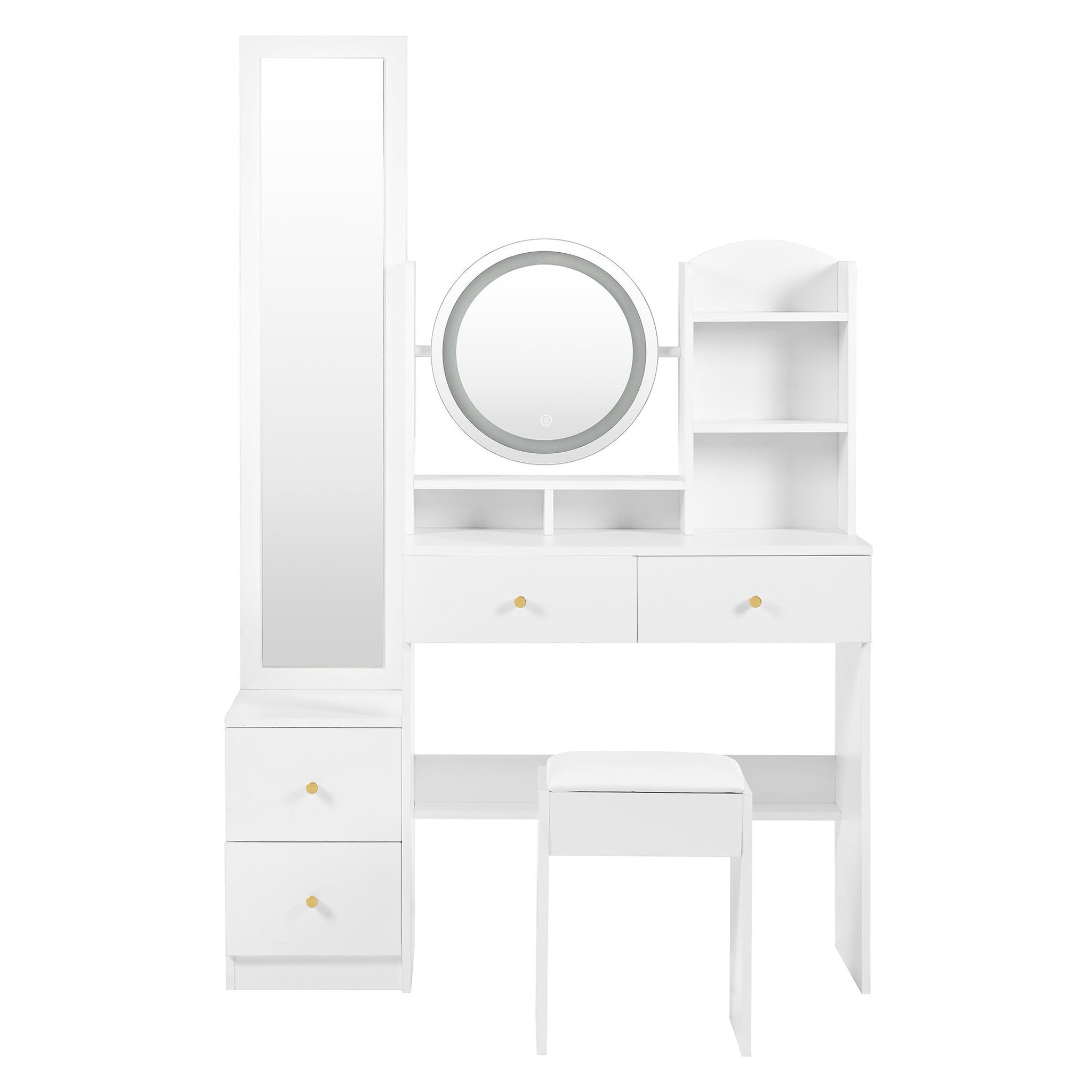 MERAX Coiffeuse coloris blanc panneaux de particules