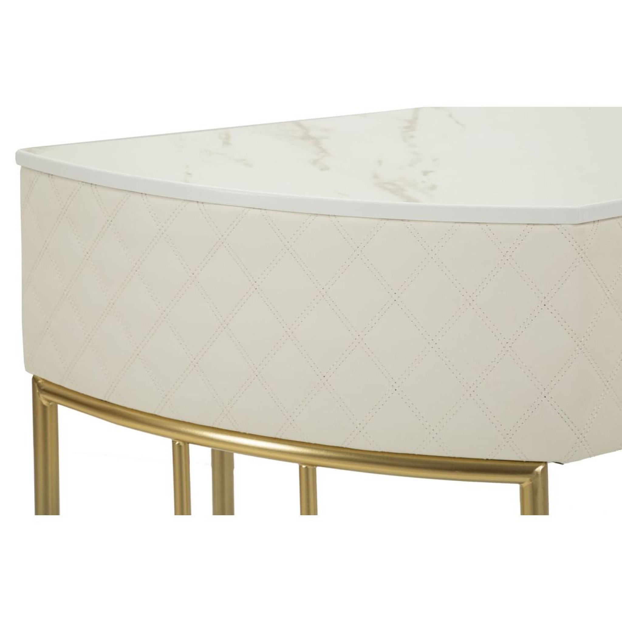 Voir la diapositive 6 : Paris Prix Console design effet marbre  sharon  100cm blanc & or