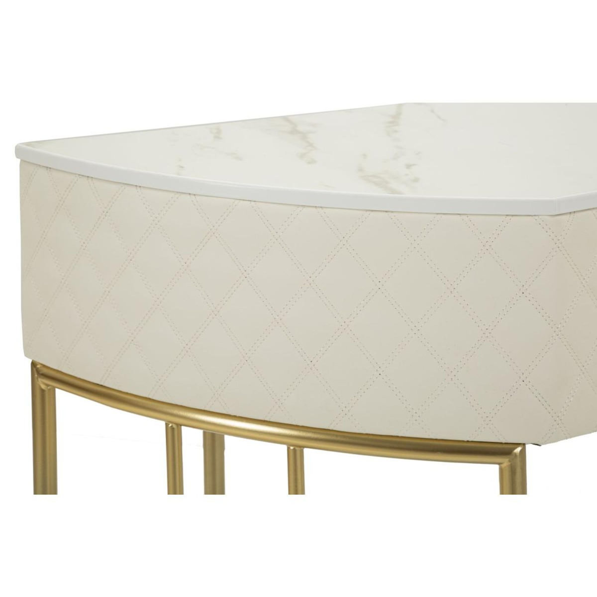 Paris Prix Console Design Effet Marbre  Sharon  100cm Blanc & Or
