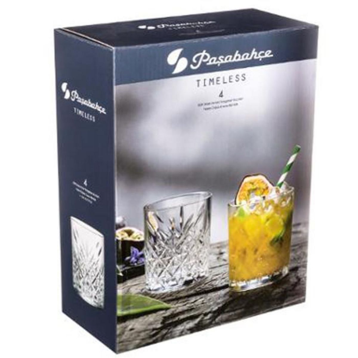 SECRET DE GOURMET Lot de 4 Verres Whisky  Timeless  34cl Transparent