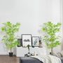 Voir la diapositive 4 : OUTSUNNY Outsunny Lot de 2 Bambous artificiels hauteur 1,5 m 644 feuilles denses réalistes pot inclus noir avec lichen vert