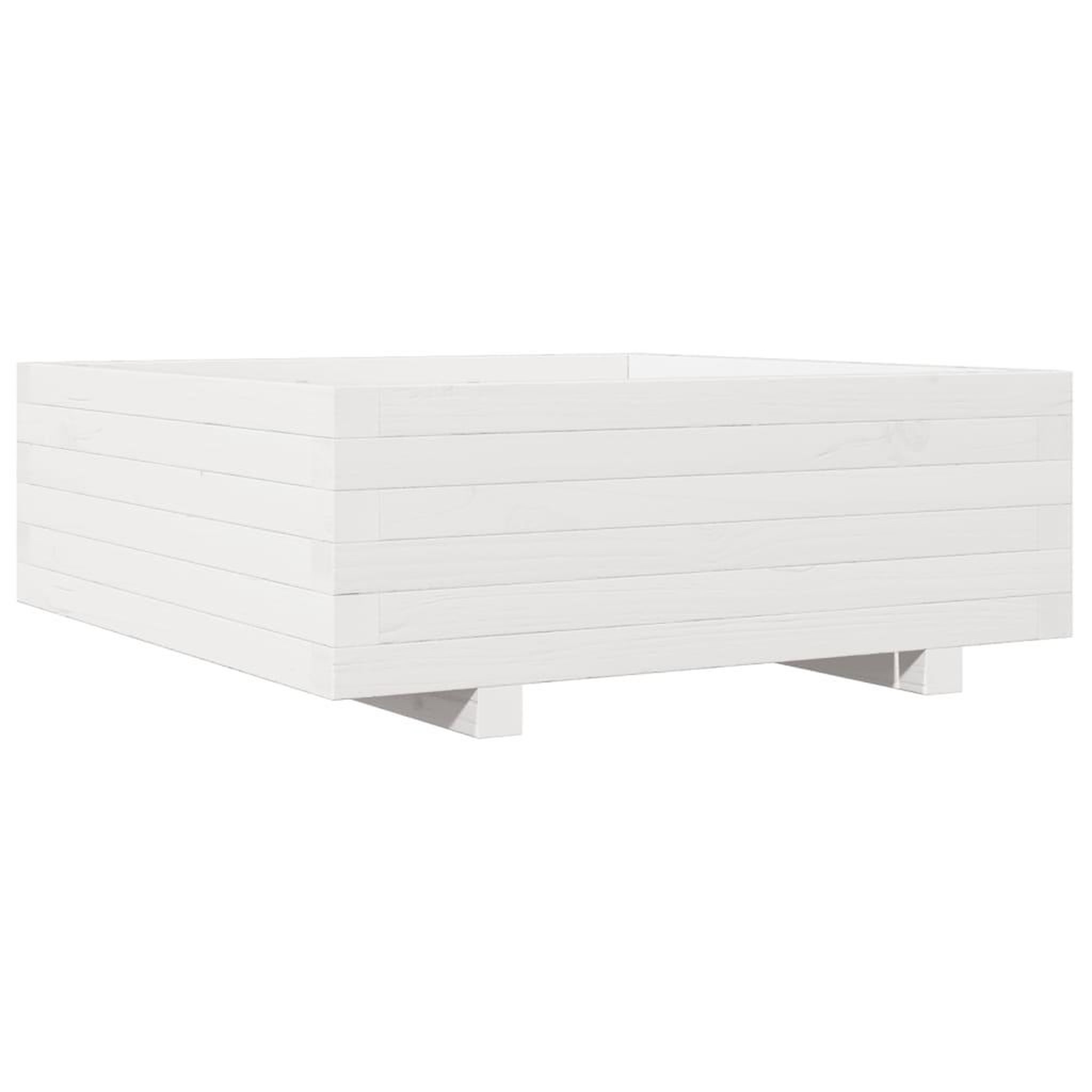 Voir la diapositive 2 : VIDAXL Jardiniere blanc 70x70x26,5 cm bois de pin massif