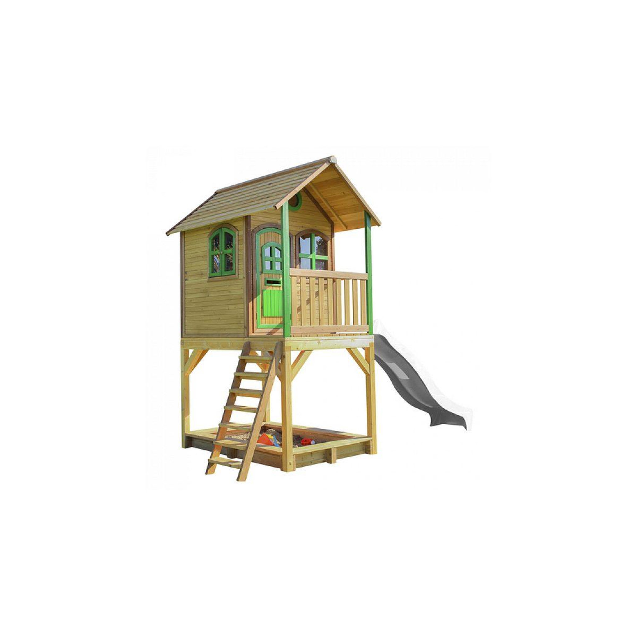 Voir la diapositive 2 : Axi House Axi classic sarah maisonnette marron vert toboggan blanc