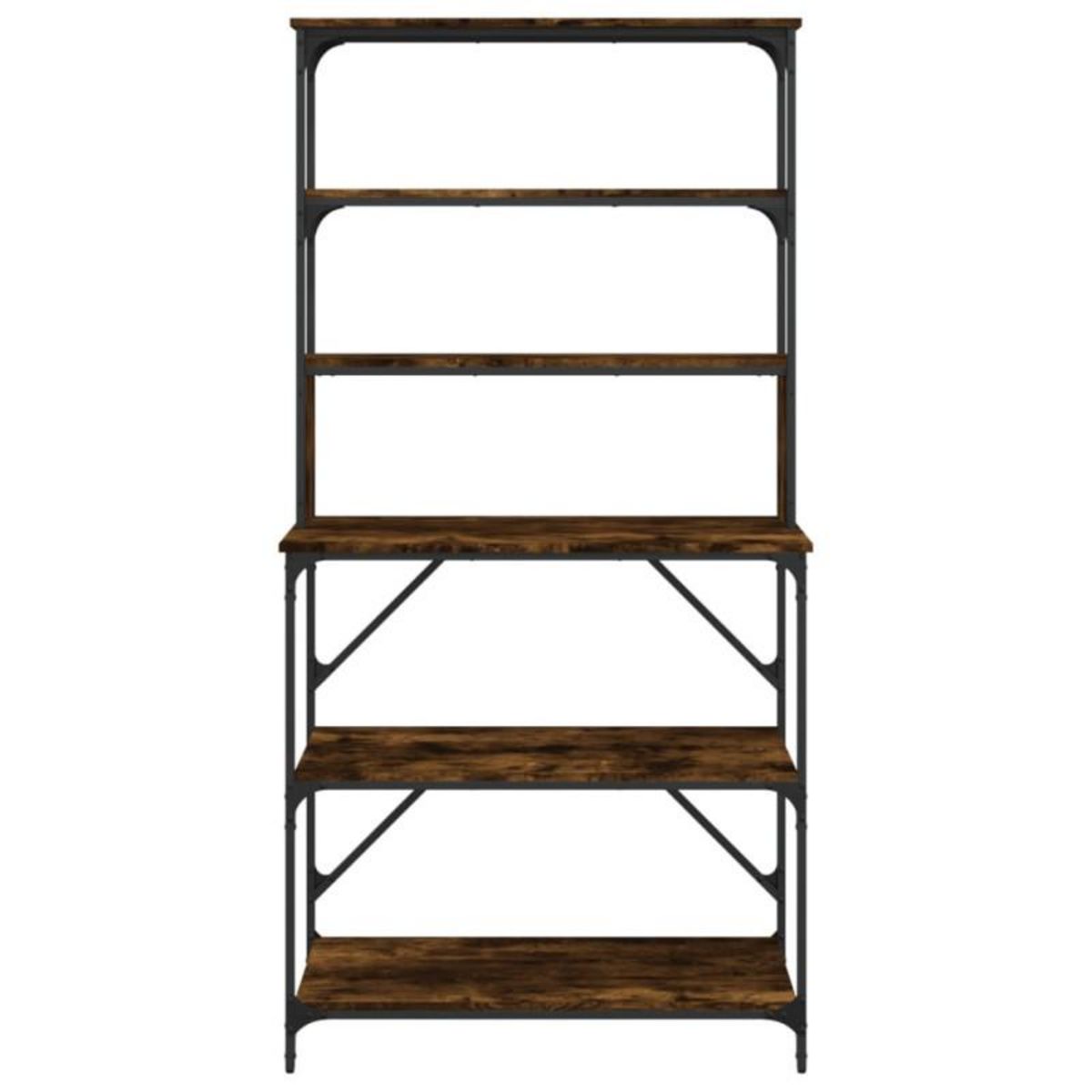 VIDAXL Support de boulanger à 6 niveaux chêne fumé 90x40x180 cm
