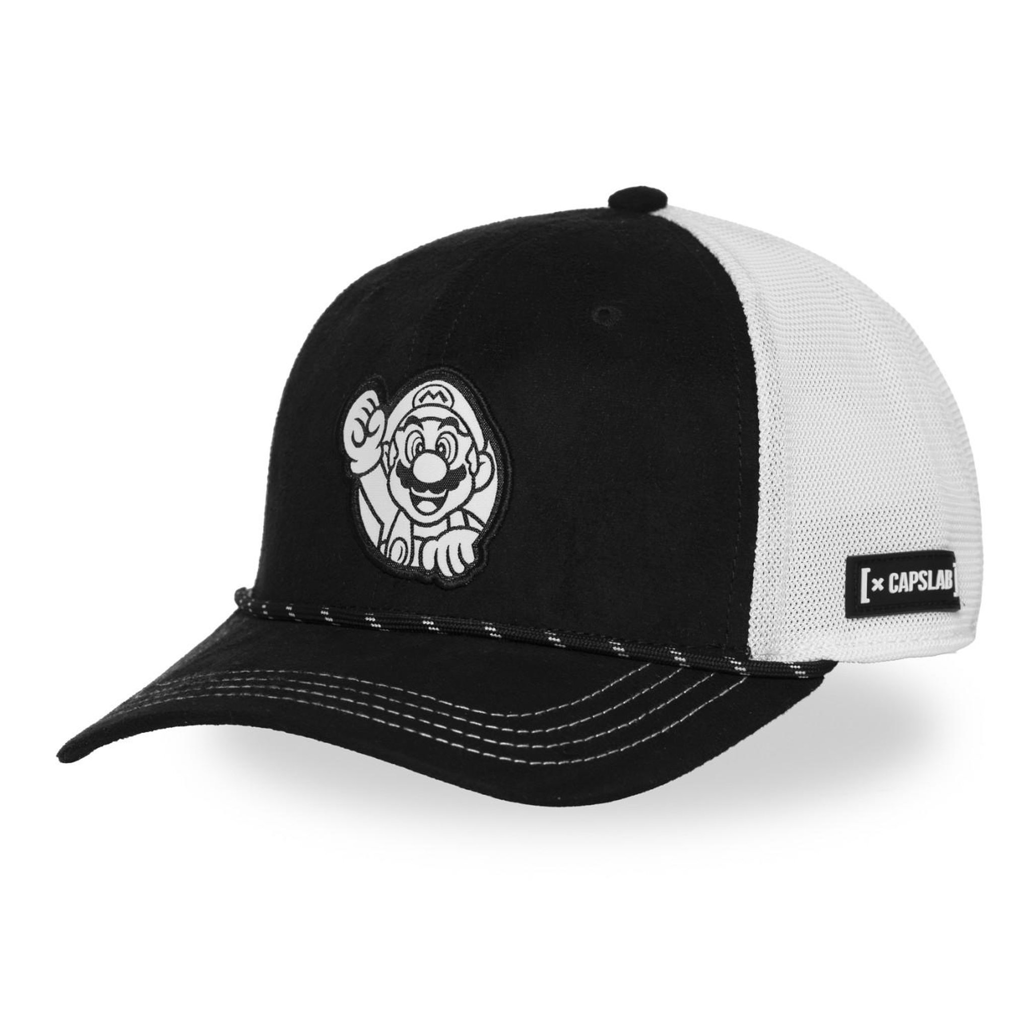 CAPSLAB Casquette prenium semi curved night mario. Coloris disponibles : Noir